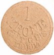 Nouzová mince s hodnotou 1 koruna