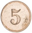 Peněžní známka s hodnotou 5