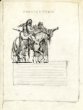 Skupina lidí s koněm, muž ukazující do dálky, text Praotec Čech