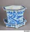 Porcelánový květináč s čínským modrým dekorem