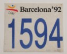 Startovní číslo z atletických soutěží. OH Barcelona 1998