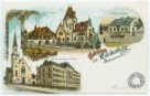 kvodlibetová: Liebigova vila, klášter, restaurace "Wenzels Gasthaus" -´Gruss aus Reichenberg. Villa Liebich - Wenzels Gasthaus - Ursulinen-Kloster und Kirche´